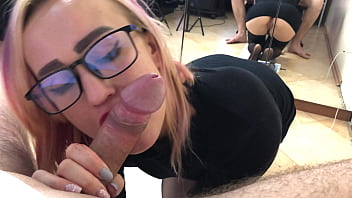 POV - blowjob from student with glasses, cum on face (18yo)  - twitter @GAngelya
